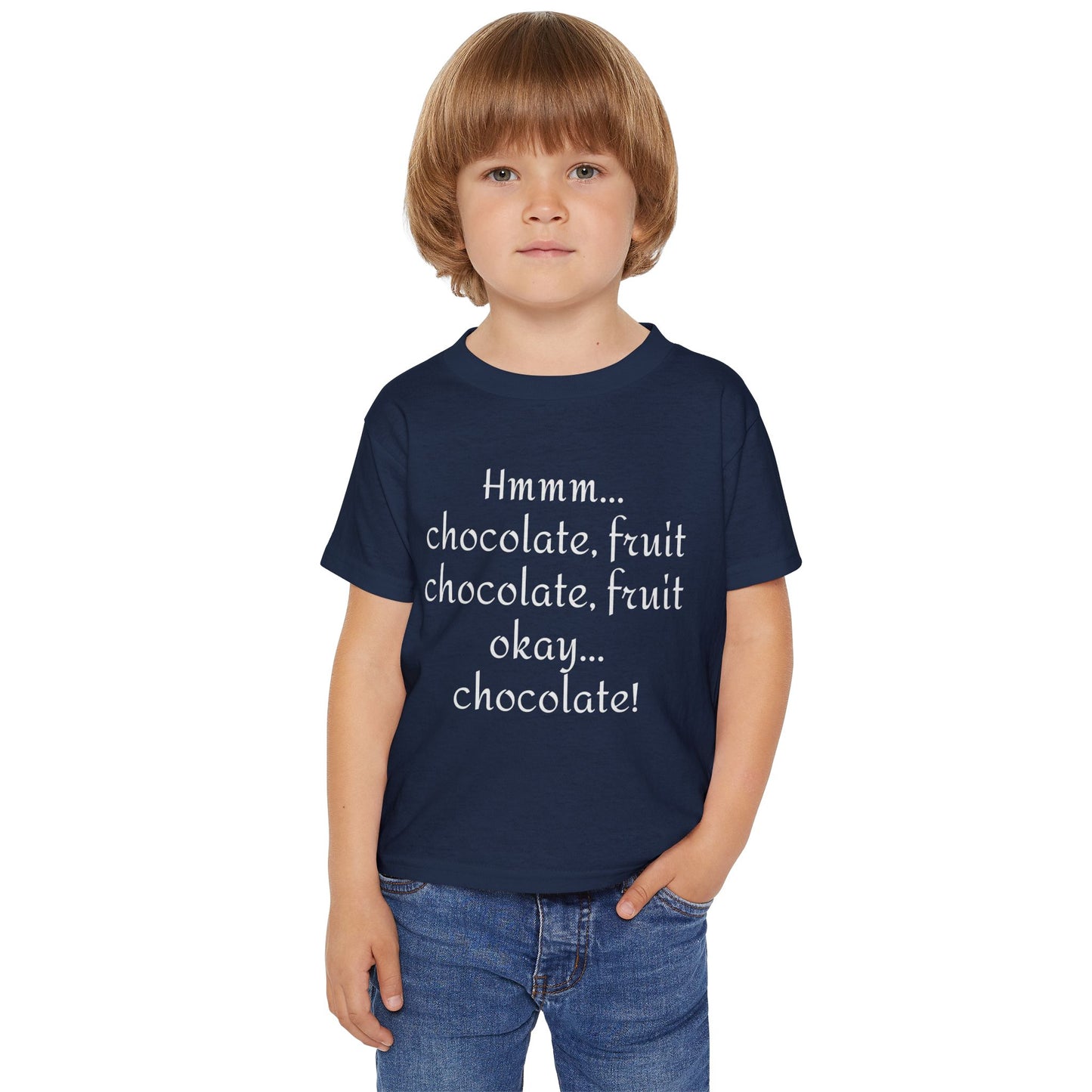 "Hmmm...Chocolate, Fruit, Chocolate, Fruit? Okay, Chocolate!"