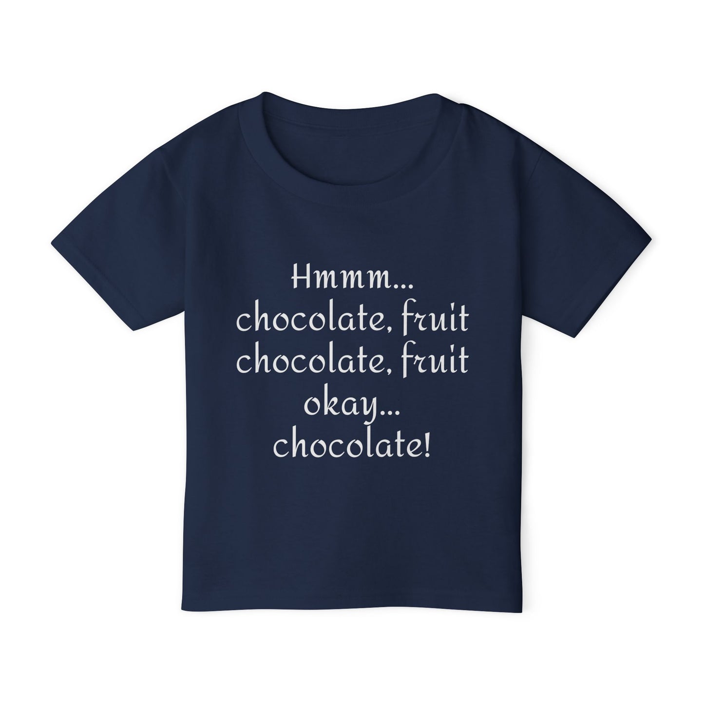 "Hmmm...Chocolate, Fruit, Chocolate, Fruit? Okay, Chocolate!"