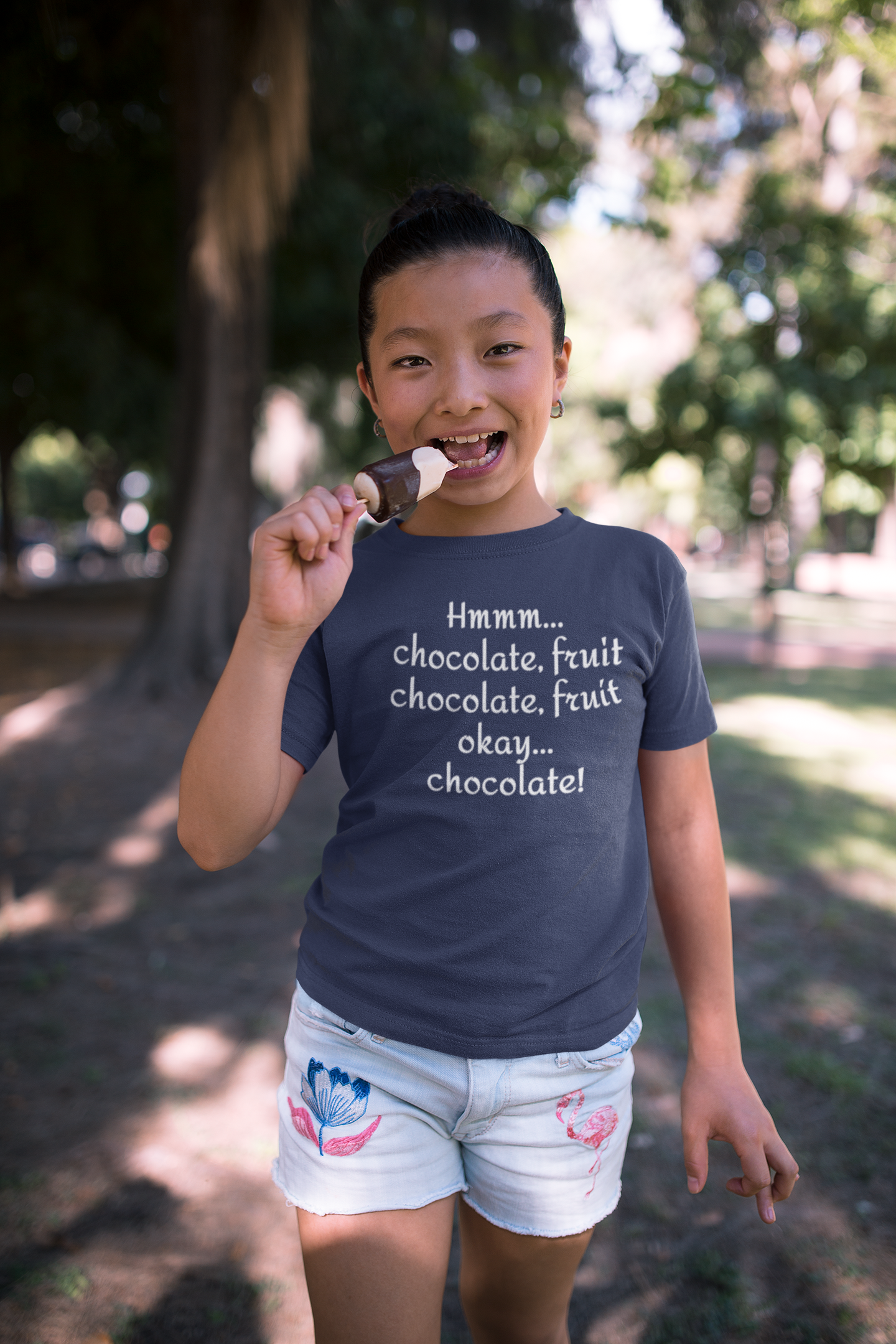 "Hmmm...Chocolate, Fruit, Chocolate, Fruit? Okay, Chocolate!"