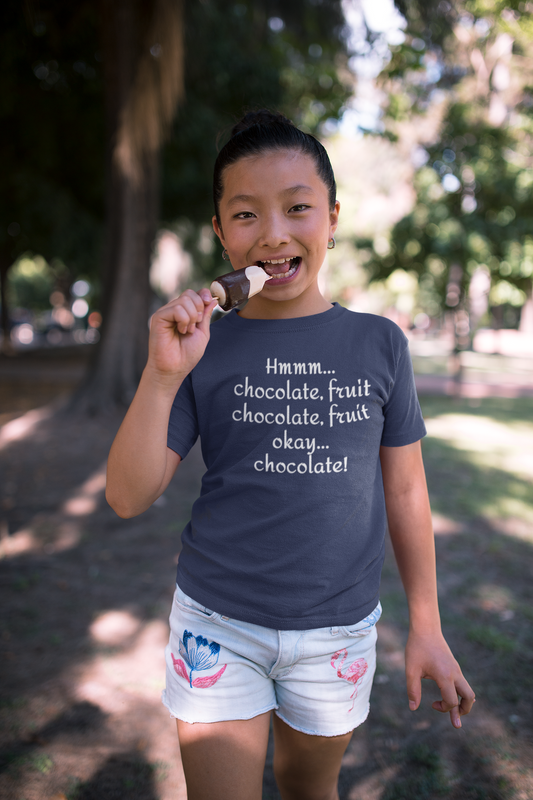 "Hmmm...Chocolate, Fruit, Chocolate, Fruit? Okay, Chocolate!"