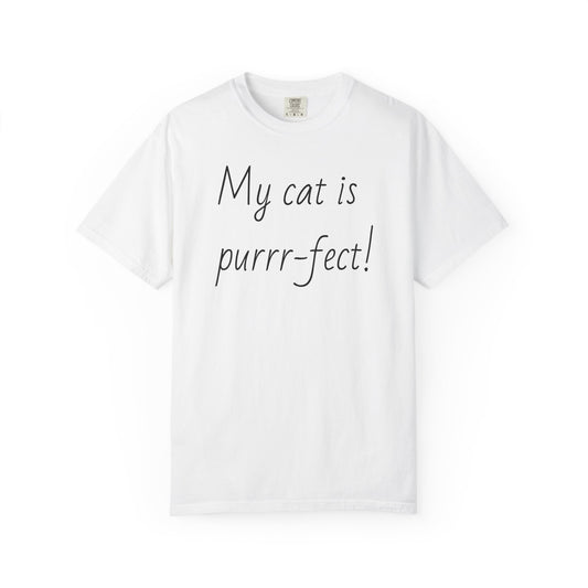 Cat Lover's Garment-Dyed T-Shirt, Cute Cat Tee, Gift for Cat Owners, Pet Humor Tee, Soft Cotton Top